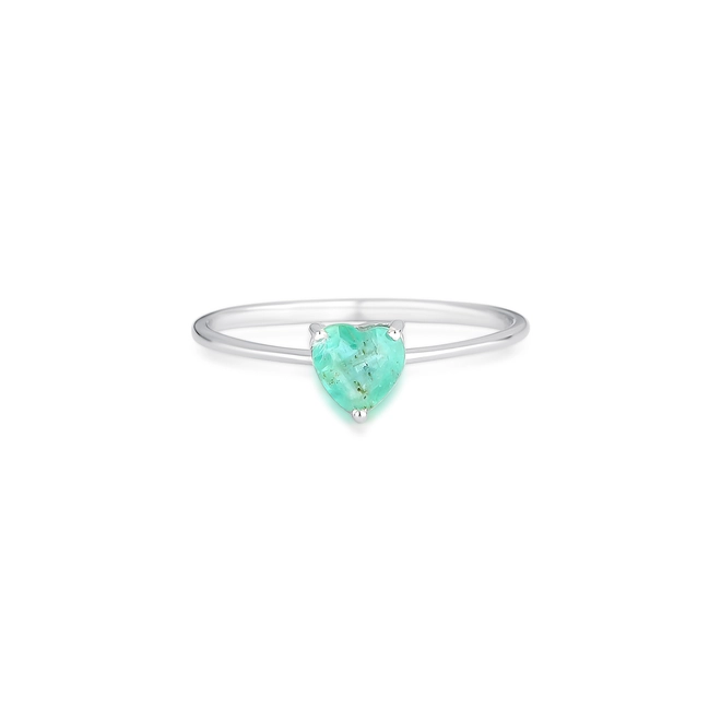 Anel Selection coração ouro branco 18k com 36pts de Esmeralda 3