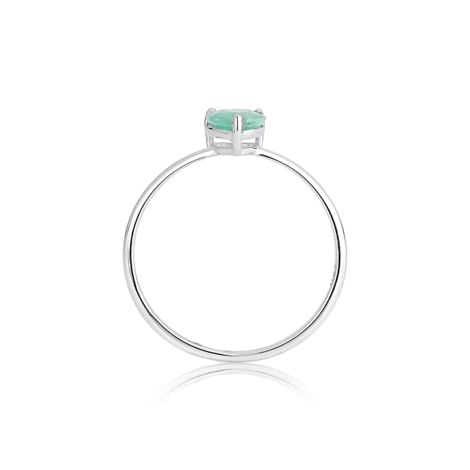 Anel Selection coração ouro branco 18k com 36pts de Esmeralda 2