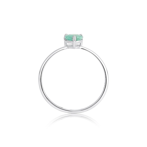 Anel Selection coração ouro branco 18k com 36pts de Esmeralda