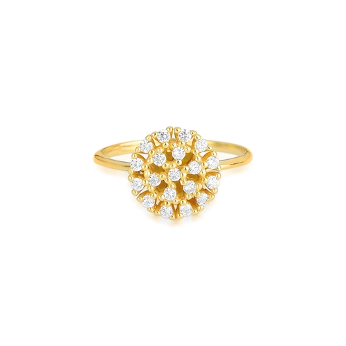 Anel For me Gem flor prata 925 dourada chuveiro de Zircônias