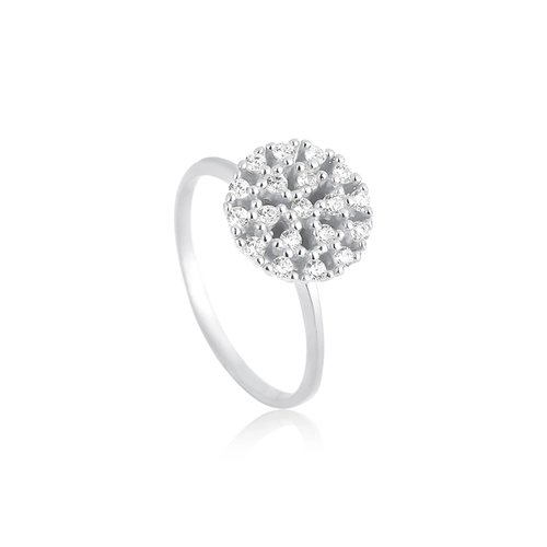 Anel For me Gem flor prata 925 chuveiro de Zircônias rodinadas