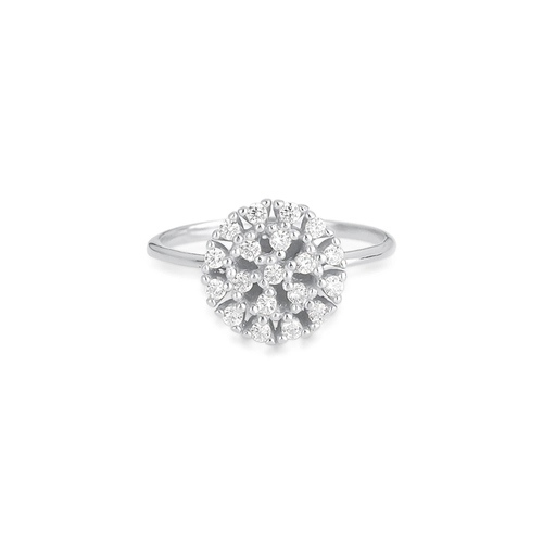 Anel For me Gem flor prata 925 chuveiro de Zircônias rodinadas