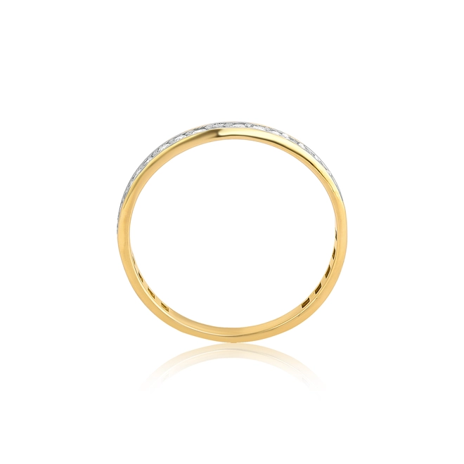 Anel meia aliança aparador ouro 18k com 26pts de Diamantes rodinados 2