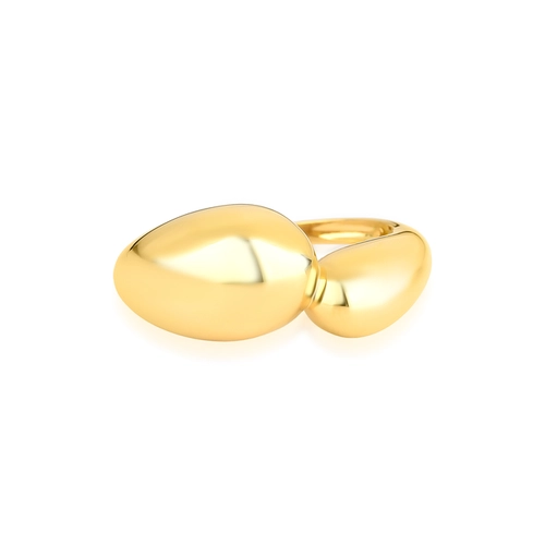 Anel gomos ligados ouro 18k polido com forro