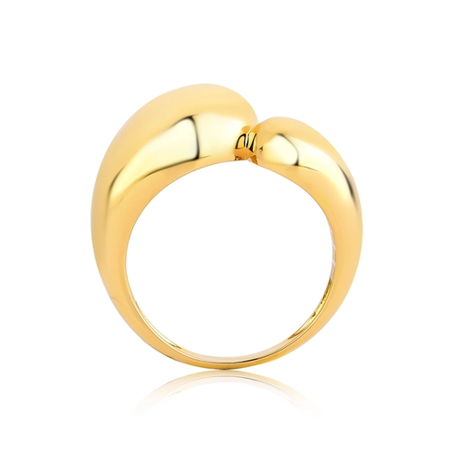 Anel gomos ligados ouro 18k polido com forro