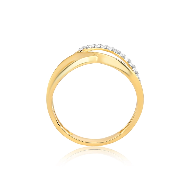 Anel infinito fosco polido ouro 18k filete de Diamantes rodinados 2