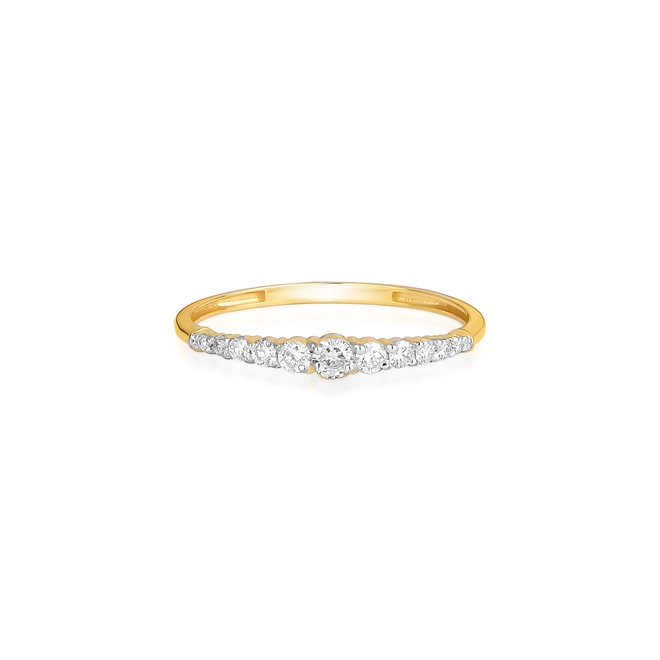 Anel meia aliança aparador ouro 18k com 22pts de Diamantes rodinados 3