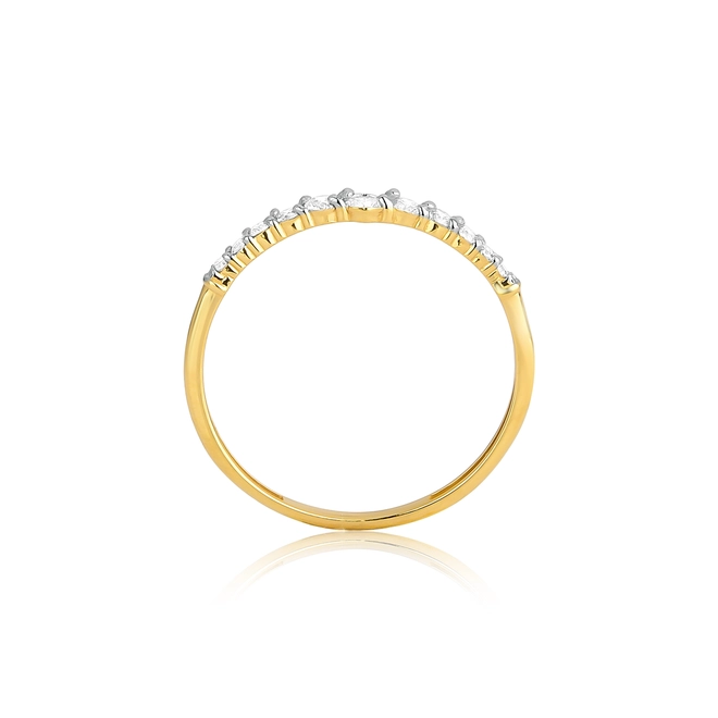 Anel meia aliança aparador ouro 18k com 22pts de Diamantes rodinados 2
