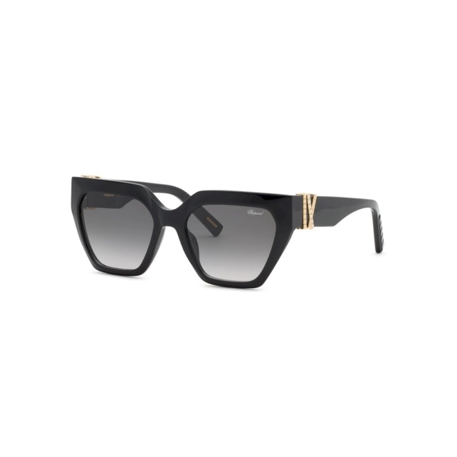 Óculos de Sol Chopard Ice Cube SCH415S 540700S Acetato Preto com lentes na cor Cinza Degradê 1