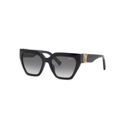 Óculos de Sol Chopard Ice Cube SCH415S 540700S Acetato Preto com lentes na cor Cinza Degradê
