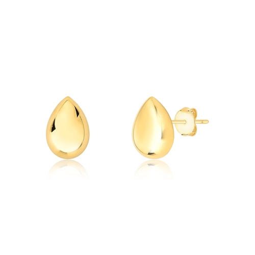Brinco Stud gota ouro 18k polida