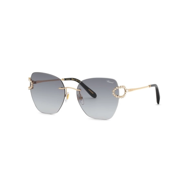 Óculos de Sol Chopard SCHM14S 570300 Metal Dourado com lentes na cor Cinza Degradê 1