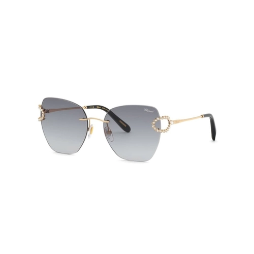 Óculos de Sol Chopard SCHM14S 570300 Metal Dourado com lentes na cor Cinza Degradê