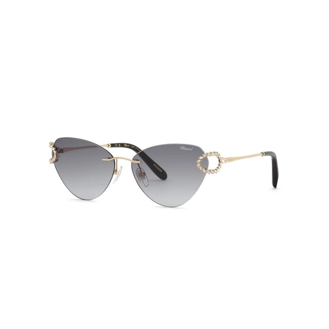 Óculos de Sol Chopard SCHM15S 600300 Metal Rose com lentes na cor Cinza Degradê 1