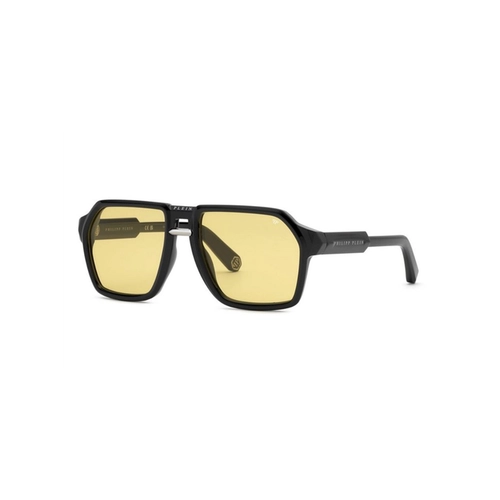 Óculos de Sol Philipp Plein SPP203M 580Z42 Acetato Preto com lentes na cor Amarelo