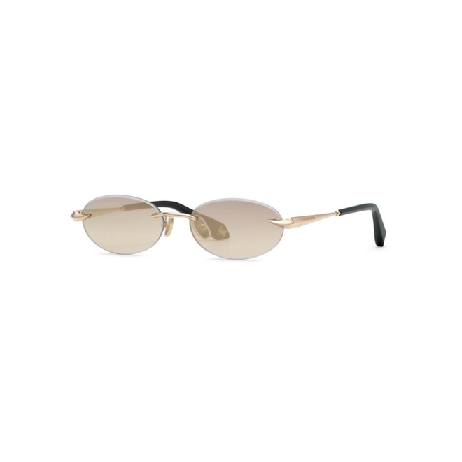 Óculos de Sol Roberto Cavalli SRC152M 55300G Metal Dourado com lentes na cor Cinza Espelhado Degradê 1
