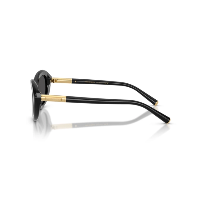 Óculos de Sol Dolce & Gabbana 0DG4519 501/8754 Acetato Preto com lentes na cor Cinza Escuro 3