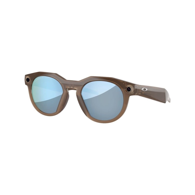 Óculos de Sol Oakley Meta HSTN 0OW8002 80020651 Acetato Marrom Brilhante com lentes na cor Azul Polarizado Prizm 1