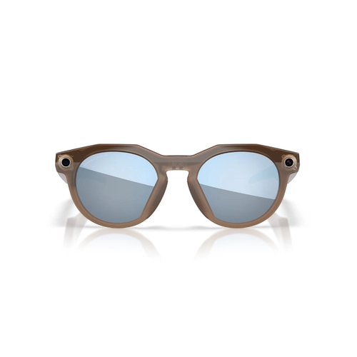 Óculos de Sol Oakley Meta HSTN 0OW8002 80020651 Acetato Marrom Brilhante com lentes na cor Azul Polarizado Prizm