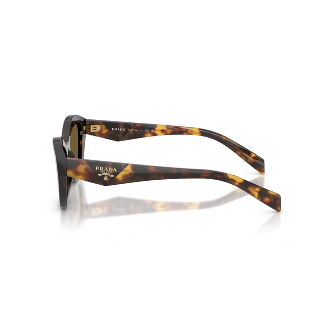 Óculos de Sol Prada 0PR A02S 17N09Z52 Acetato Marrom Mesclado com lentes na cor Marrom 3