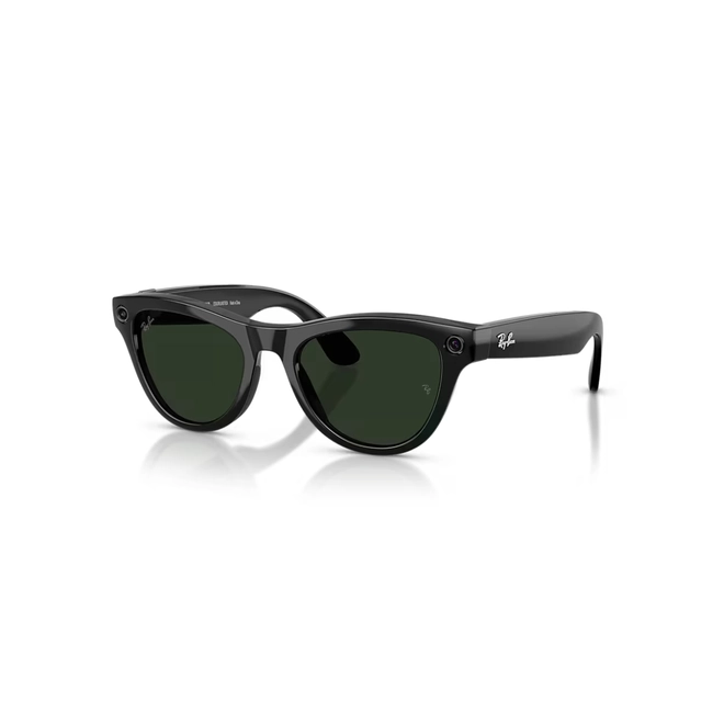 Óculos de Sol Ray-Ban Meta Skyler Gen 2 0RW4014 601/1M52 Acetato Preto Brilhante com lentes na cor Verde Fotocromático 2