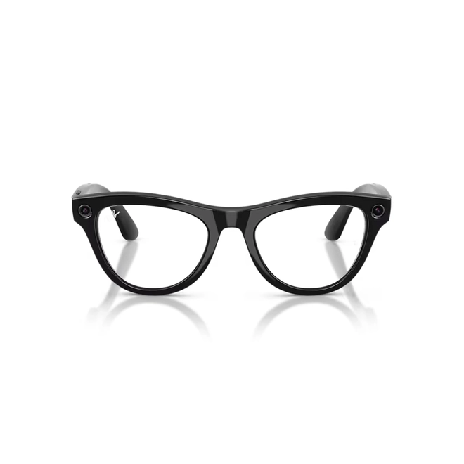 Óculos de Sol Ray-Ban Meta Skyler Gen 2 0RW4014 601/1M52 Acetato Preto Brilhante com lentes na cor Verde Fotocromático 3