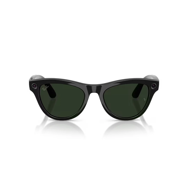 Óculos de Sol Ray-Ban Meta Skyler Gen 2 0RW4014 601/1M52 Acetato Preto Brilhante com lentes na cor Verde Fotocromático 4