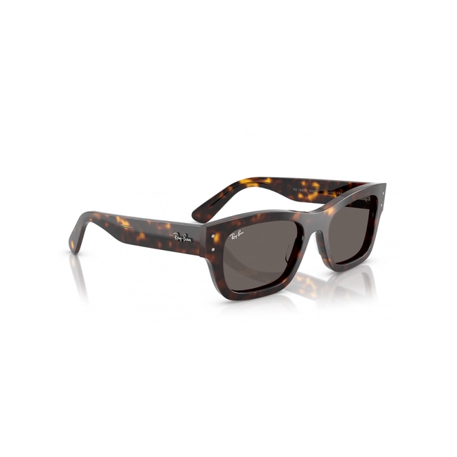 Óculos de Sol Ray-Ban Joseph 0RB7683S 902/B155 Acetato Marrom Mesclado Polido com lentes na cor Cinza 3