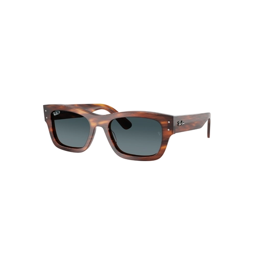 Óculos de Sol Ray-Ban Joseph 0RB7683S 954/S355 Acetato Marrom Mesclado Polido com lentes na cor Azul Degradê Polarizado