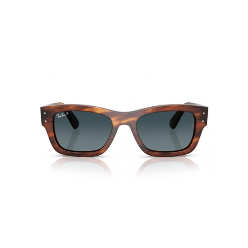 Óculos de Sol Ray-Ban Joseph 0RB7683S 954/S355 Acetato Marrom Mesclado Polido com lentes na cor Azul Degradê Polarizado