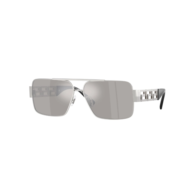 Óculos de Sol Versace 0VE2290 10016G61 Metal Prata com lentes na cor Cinza Espelhado 1