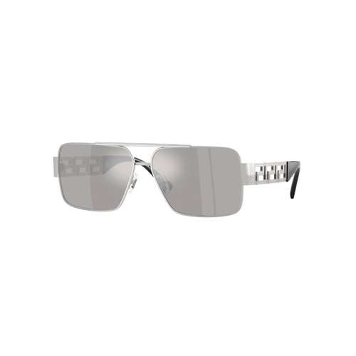 Óculos de Sol Versace 0VE2290 10016G61 Metal Prata com lentes na cor Cinza Espelhado