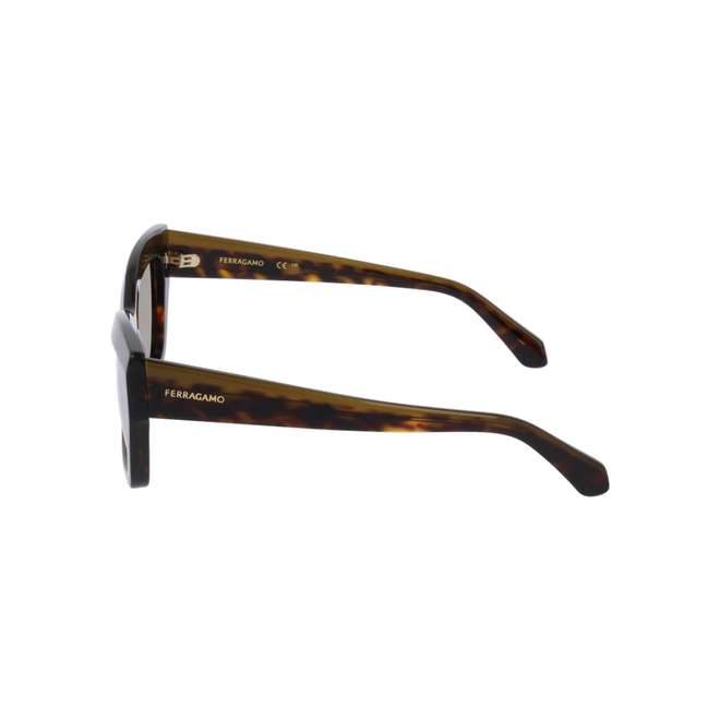 Óculos de Sol Salvatore Ferragamo SF2065S 338 54 Acetato Marrom Mesclado com lentes na cor Marrom 4