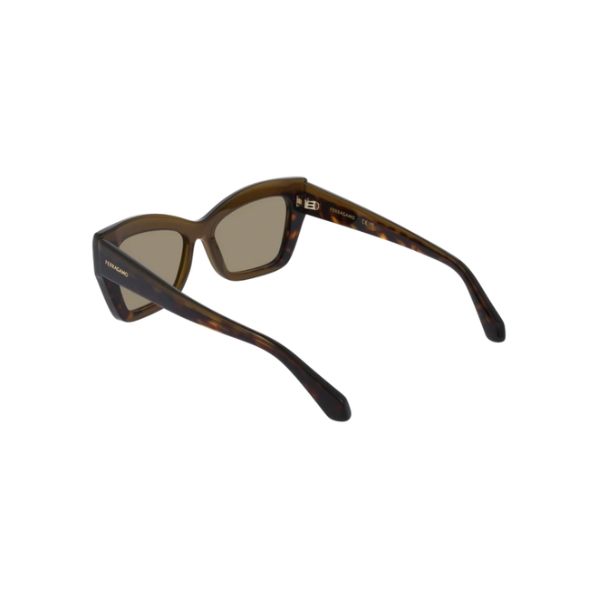 Óculos de Sol Salvatore Ferragamo SF2065S 338 54 Acetato Marrom Mesclado com lentes na cor Marrom 5