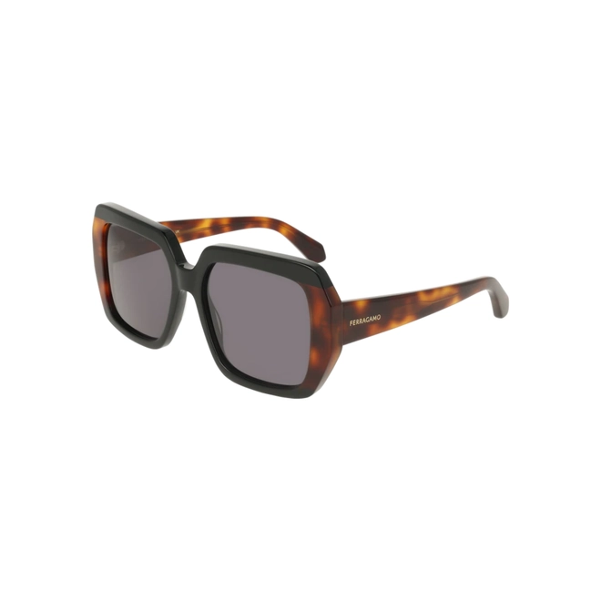 Óculos de Sol Salvatore Ferragamo SF2081S 006 56 Acetato Marrom Mesclado com lentes na cor Fumê 1