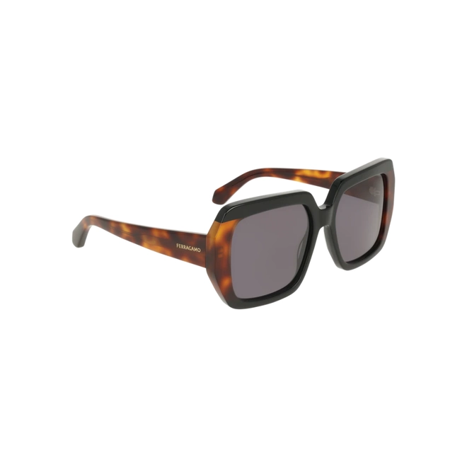 Óculos de Sol Salvatore Ferragamo SF2081S 006 56 Acetato Marrom Mesclado com lentes na cor Fumê 3