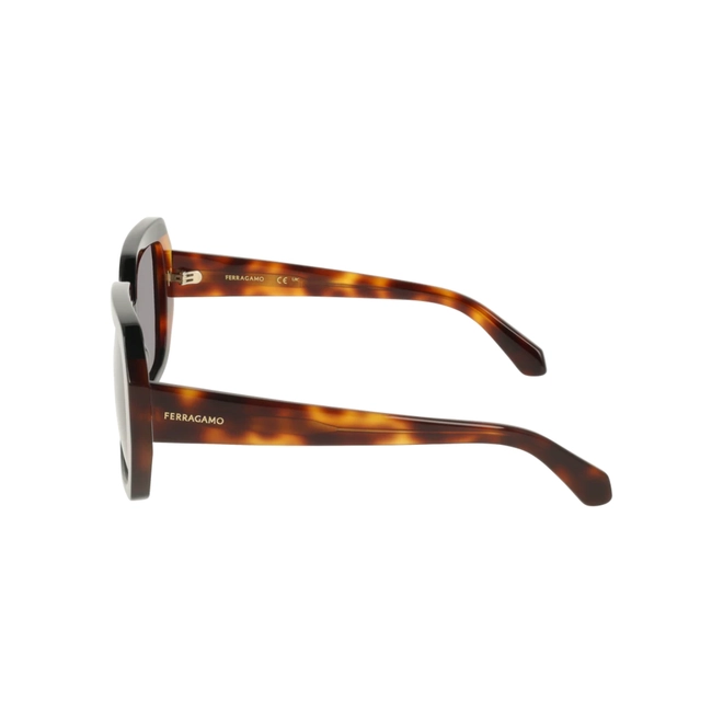 Óculos de Sol Salvatore Ferragamo SF2081S 006 56 Acetato Marrom Mesclado com lentes na cor Fumê 4