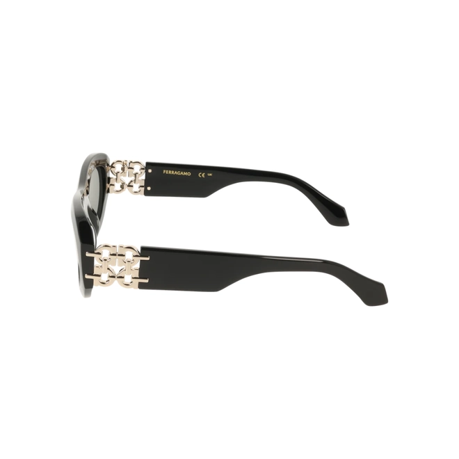 Óculos de Sol Salvatore Ferragamo SF2082SE 001 54 Acetato Preto com lentes na cor Fumê 4