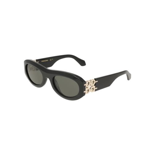 Óculos de Sol Salvatore Ferragamo SF2082SE 001 54 Acetato Preto com lentes na cor Fumê