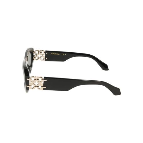 Óculos de Sol Salvatore Ferragamo SF2082SE 001 54 Acetato Preto com lentes na cor Fumê