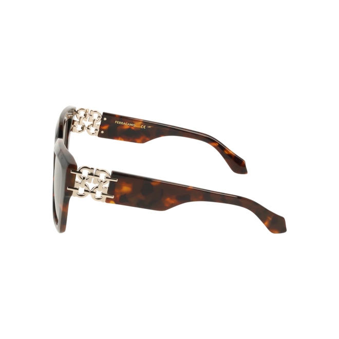 Óculos de Sol Salvatore Ferragamo SF2083SE 219 55 Acetato Marrom Mesclado com lentes na cor Marrom 4