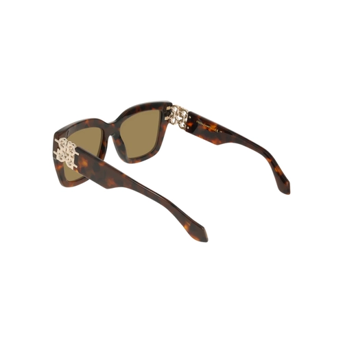 Óculos de Sol Salvatore Ferragamo SF2083SE 219 55 Acetato Marrom Mesclado com lentes na cor Marrom