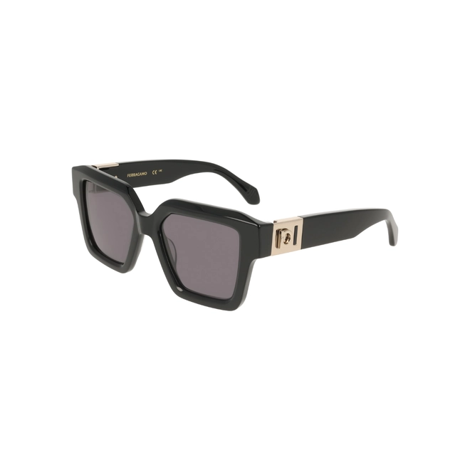 Óculos de Sol Salvatore Ferragamo SF2084S 001 53 Acetato Preto com lentes na cor Fumê 1