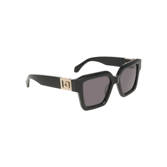 Óculos de Sol Salvatore Ferragamo SF2084S 001 53 Acetato Preto com lentes na cor Fumê 3
