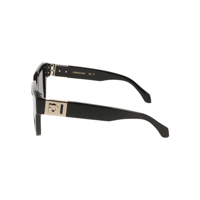 Óculos de Sol Salvatore Ferragamo SF2084S 001 53 Acetato Preto com lentes na cor Fumê 4