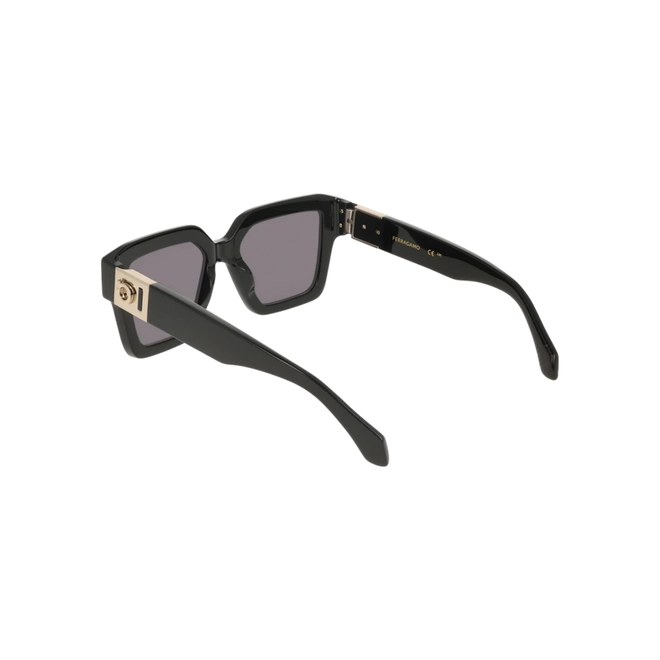 Óculos de Sol Salvatore Ferragamo SF2084S 001 53 Acetato Preto com lentes na cor Fumê 5