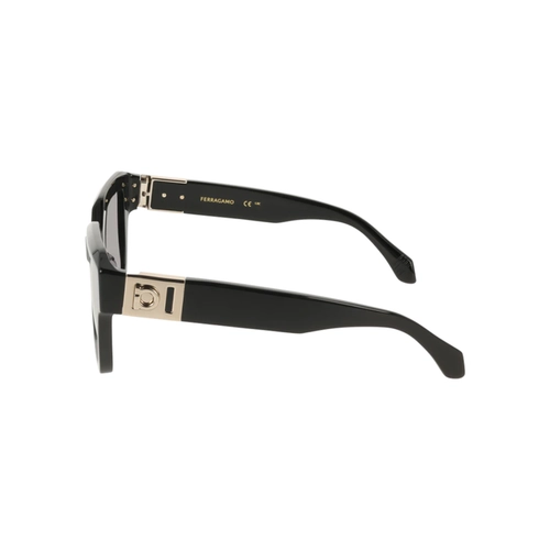 Óculos de Sol Salvatore Ferragamo SF2084S 001 53 Acetato Preto com lentes na cor Fumê