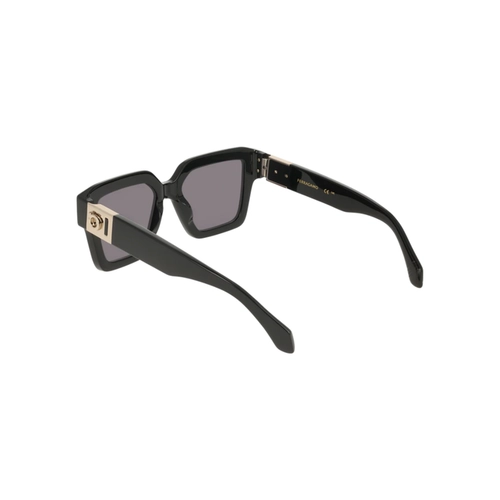 Óculos de Sol Salvatore Ferragamo SF2084S 001 53 Acetato Preto com lentes na cor Fumê