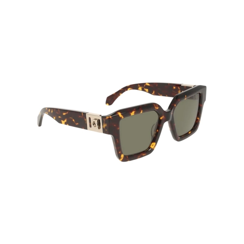 Óculos de Sol Salvatore Ferragamo SF2084S 242 53 Acetato Marrom Mesclado com lentes na cor Fumê