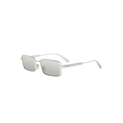Óculos de Sol Christian Dior DiorCannage S2U CD40210U_5516X Metal Prata com lentes na cor Azul